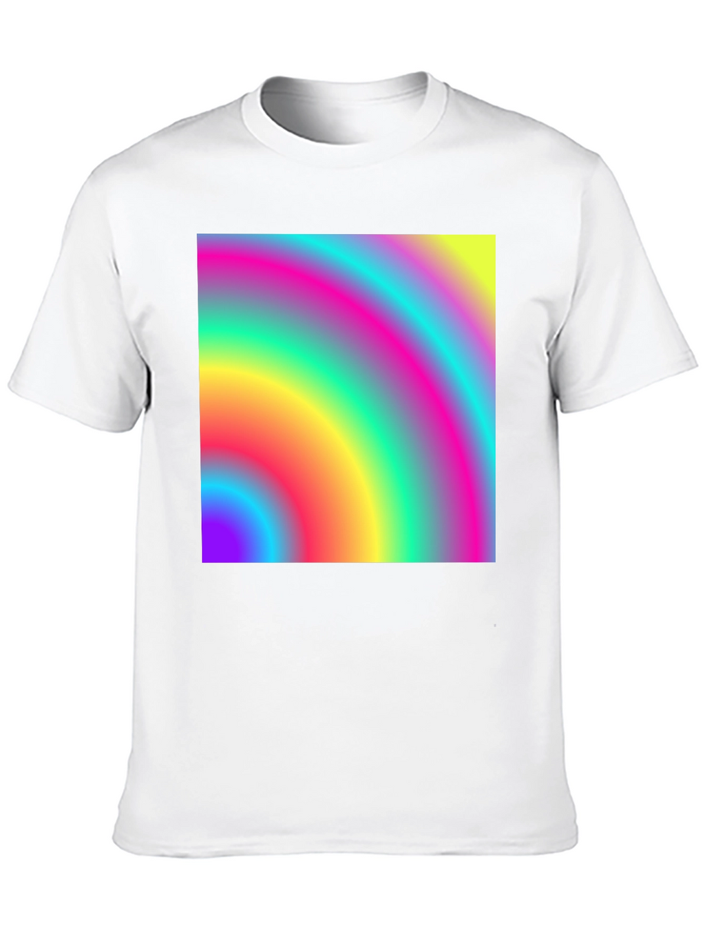 Vibrant Rainbow Gradient Mens Black T-Shirt