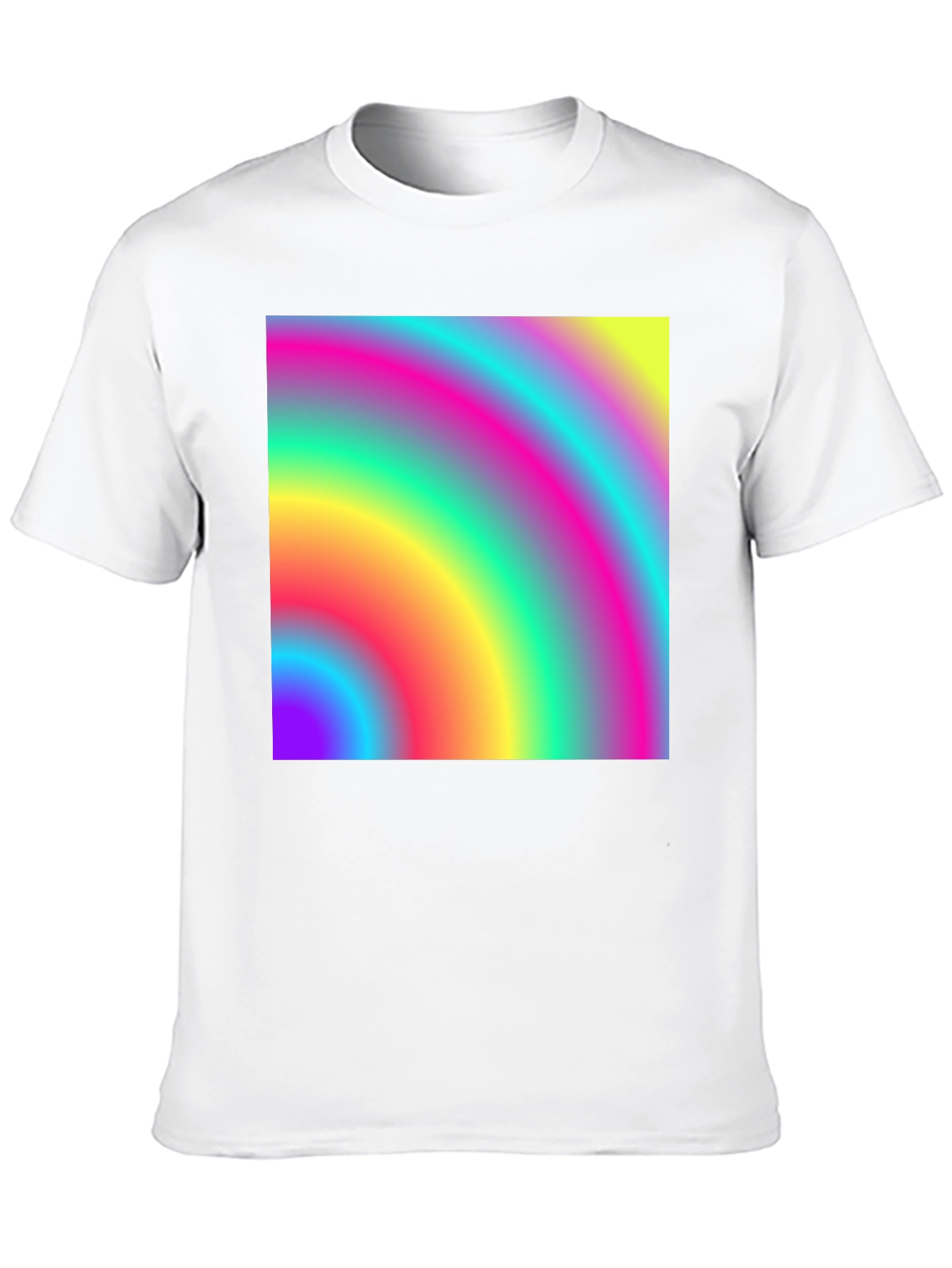Vibrant Rainbow Gradient Mens Black T-Shirt