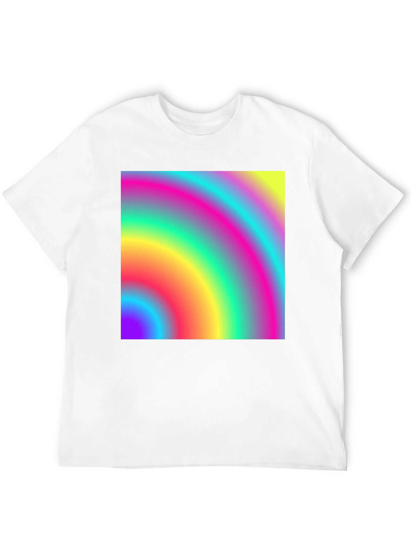 Vibrant Rainbow Gradient Mens Black T-Shirt