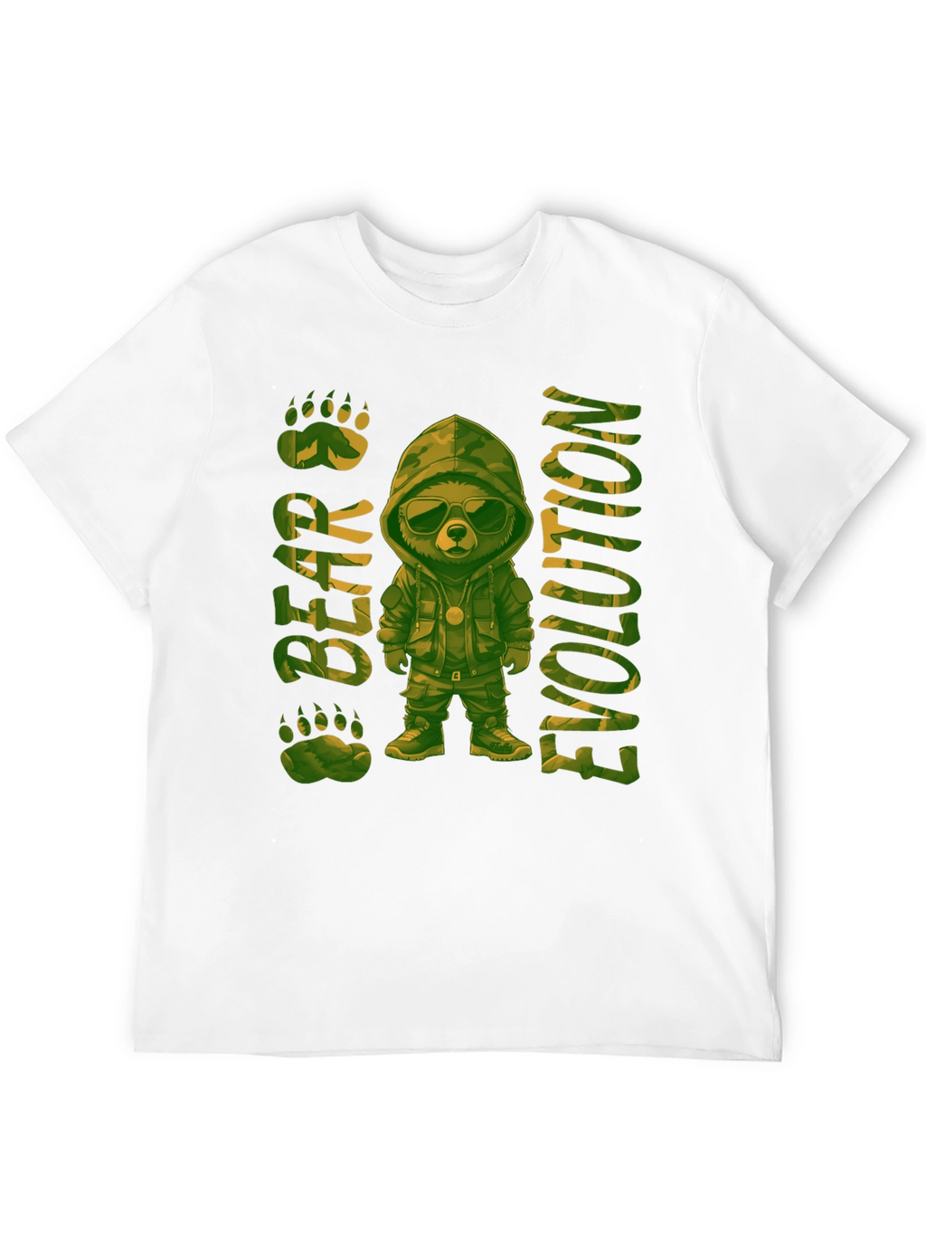 Bear Evolution Camo Graphic T-Shirt