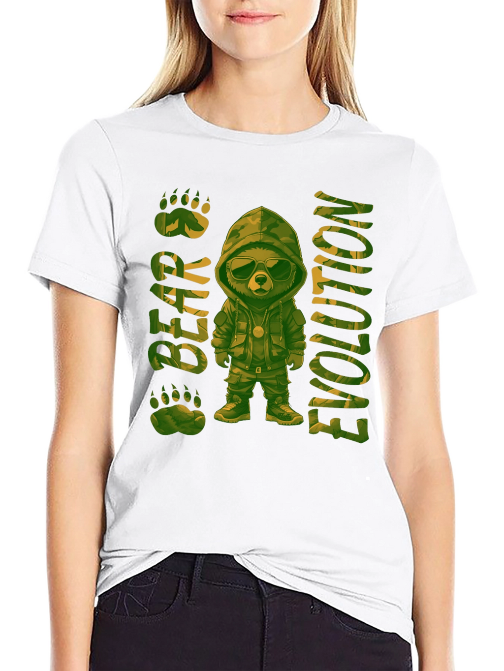 Bear Evolution Camo Graphic T-Shirt