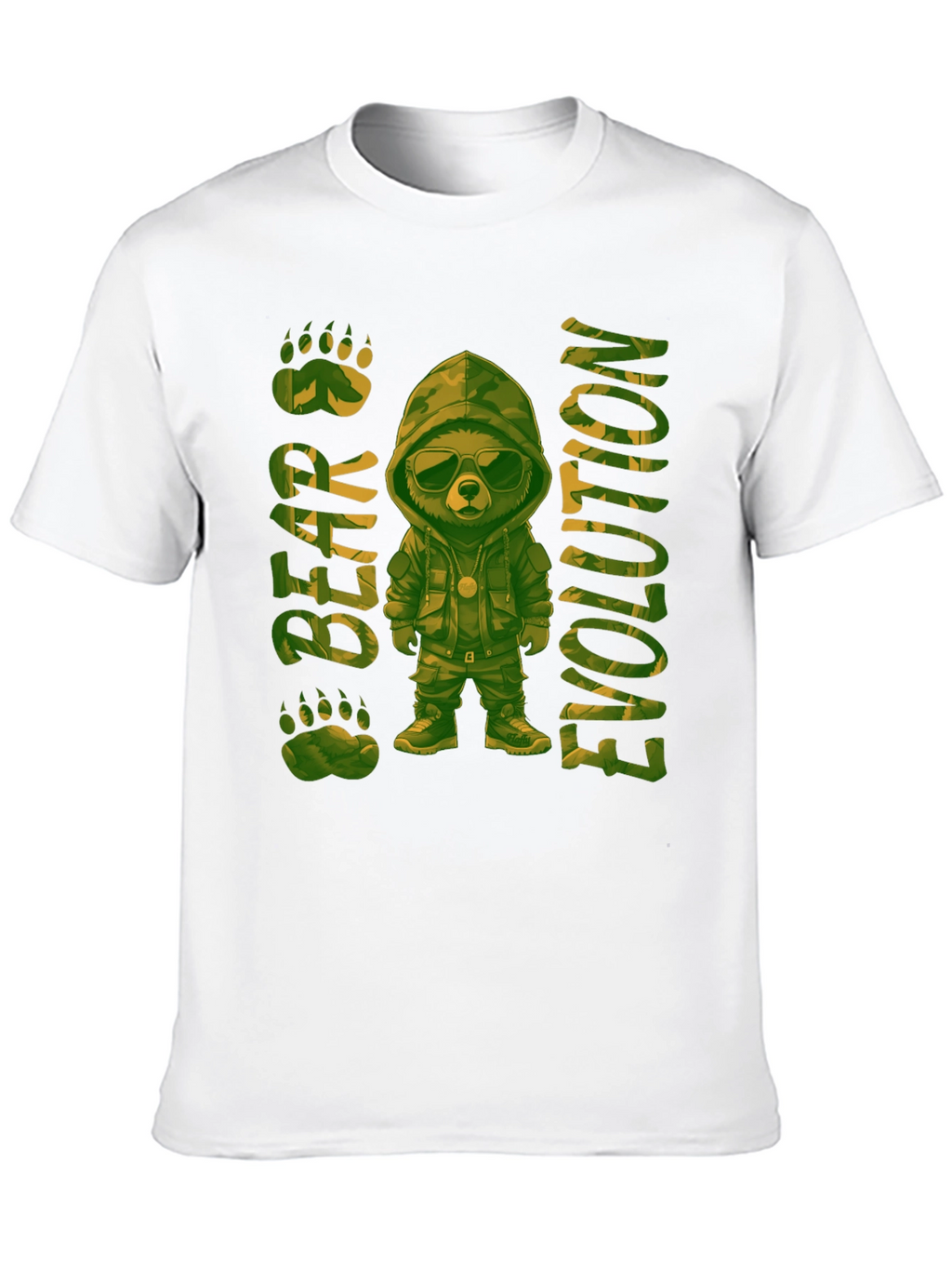 Bear Evolution Camo Graphic T-Shirt
