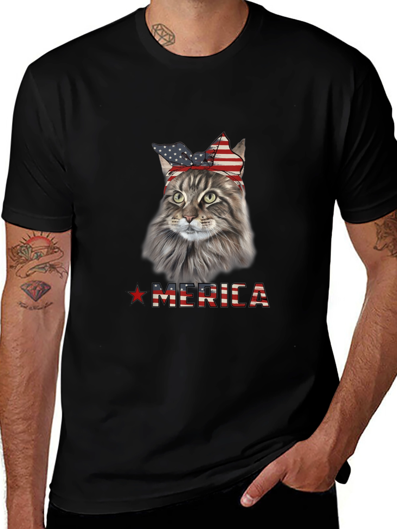 Patriotic Cat Merica T-Shirt