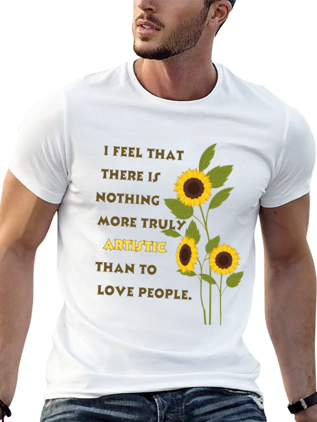 Artistic Sunflower T-Shirt - Love People Tee