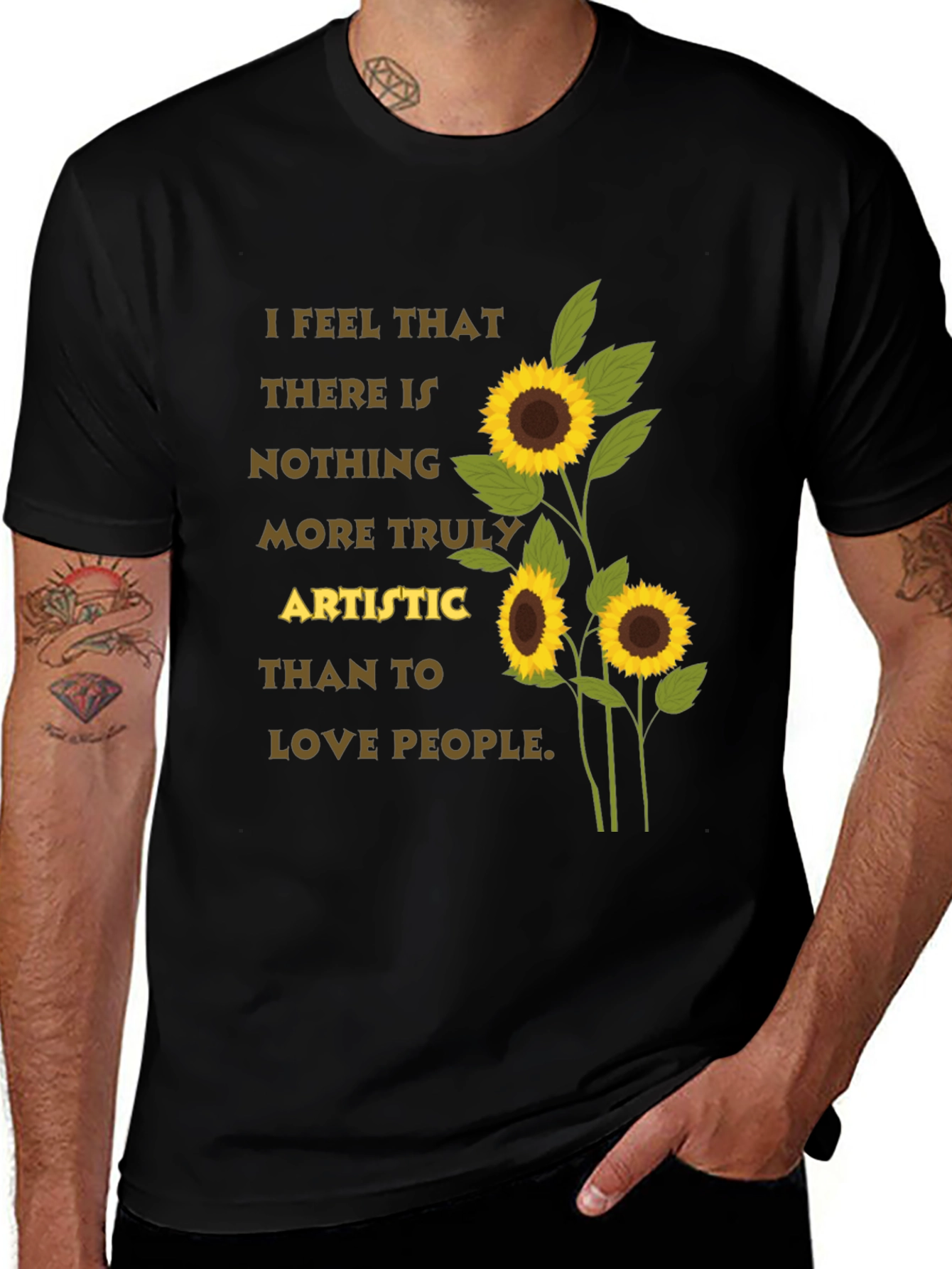 Artistic Sunflower T-Shirt - Love People Tee