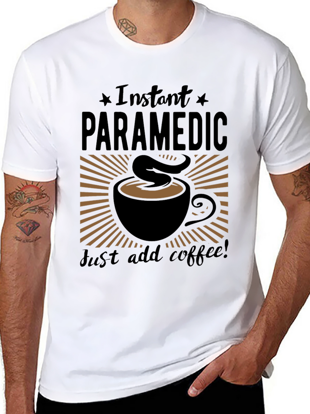 Instant Paramedic Add Coffee Graphic T-Shirt