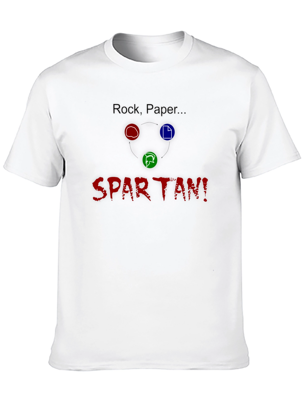 Rock Paper Spartan! Black Cotton Graphic T-Shirt