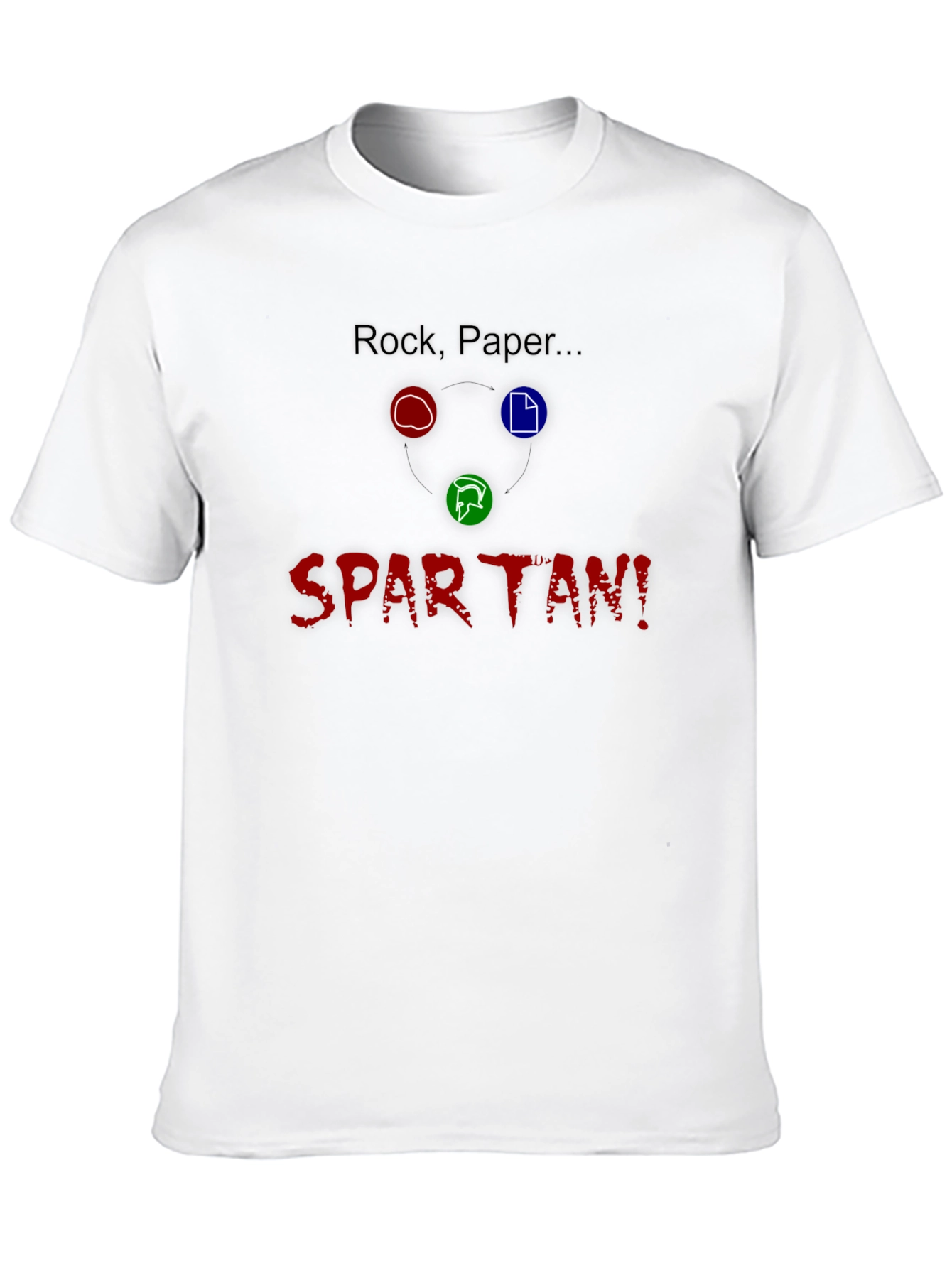 Rock Paper Spartan! Black Cotton Graphic T-Shirt