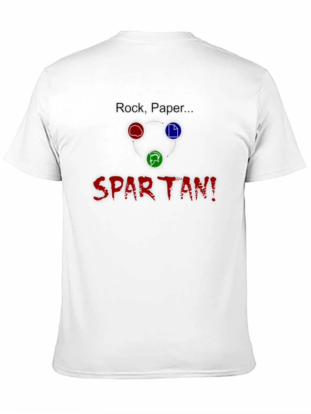 Rock Paper Spartan! Black Cotton Graphic T-Shirt