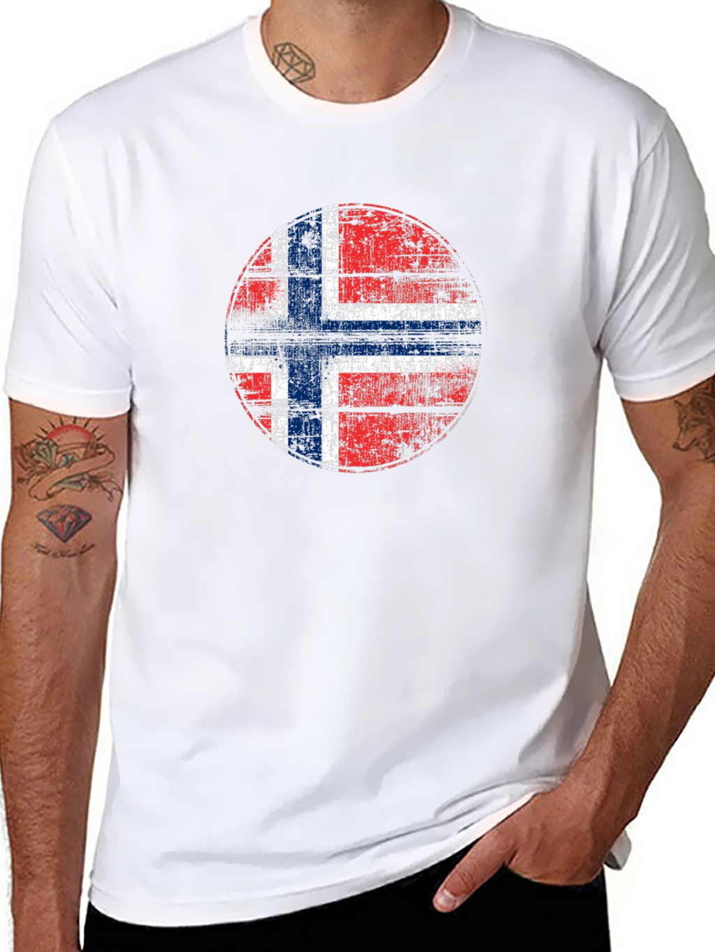 Norway Flag Grunge T-Shirt