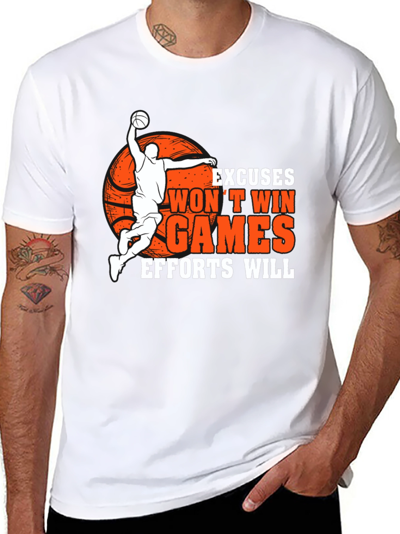 Basketball Graphic Tee - Excuses Wont Win