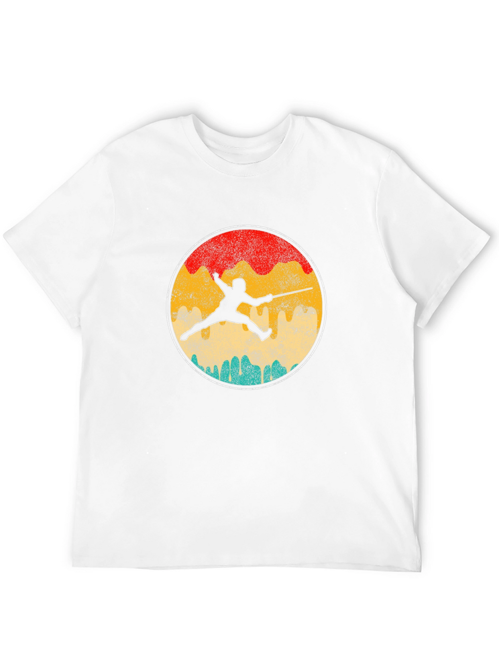 Fencing Silhouette Retro T-Shirt