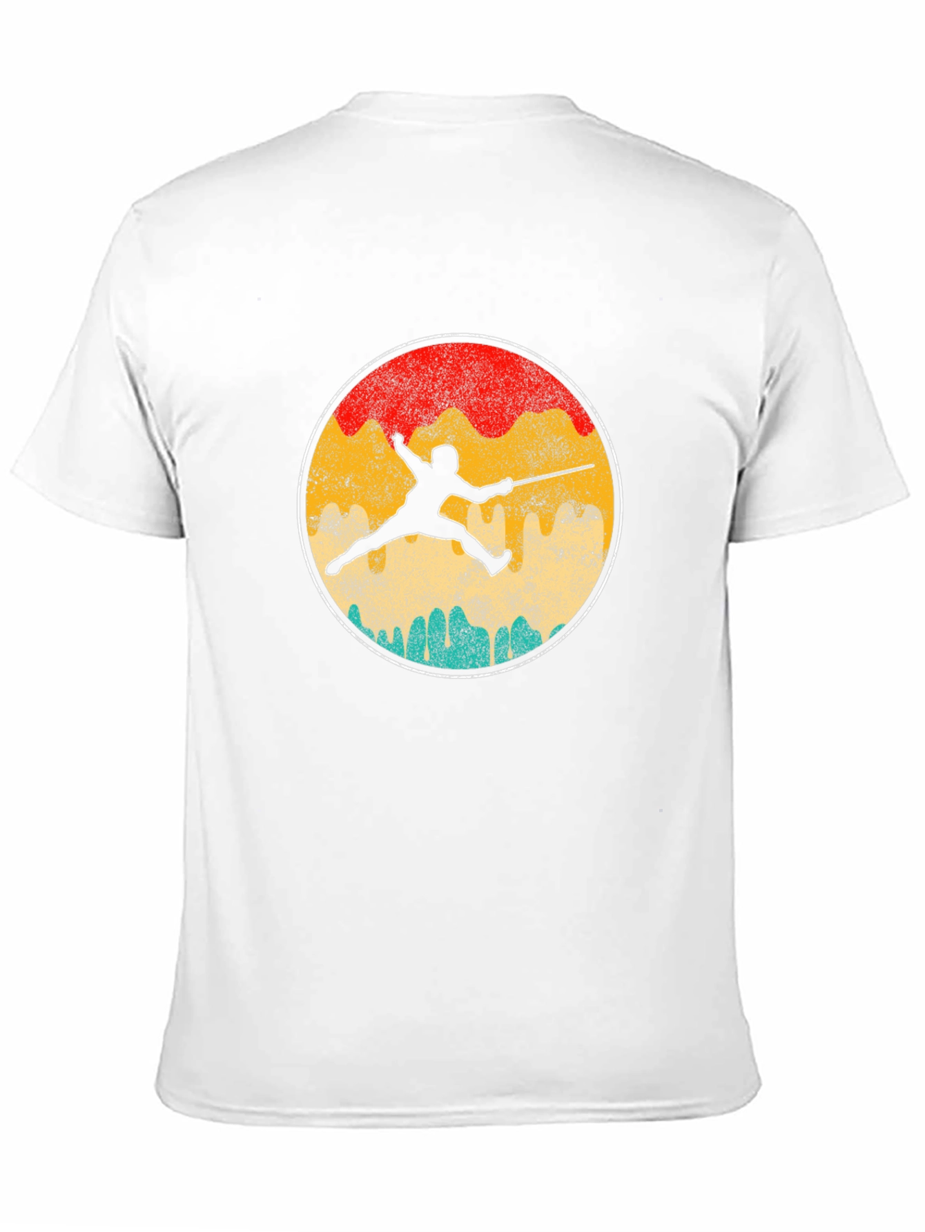 Fencing Silhouette Retro T-Shirt