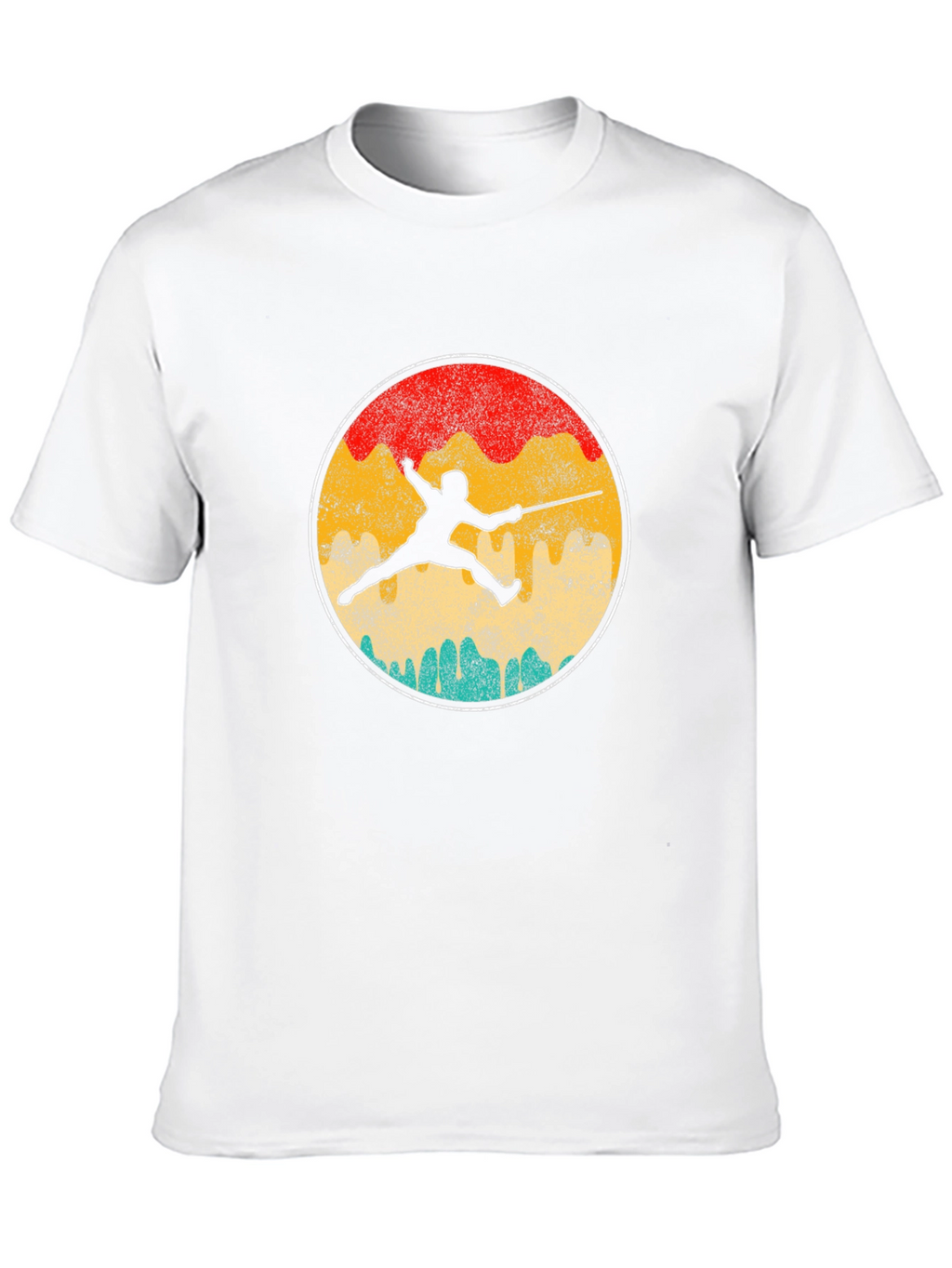 Fencing Silhouette Retro T-Shirt