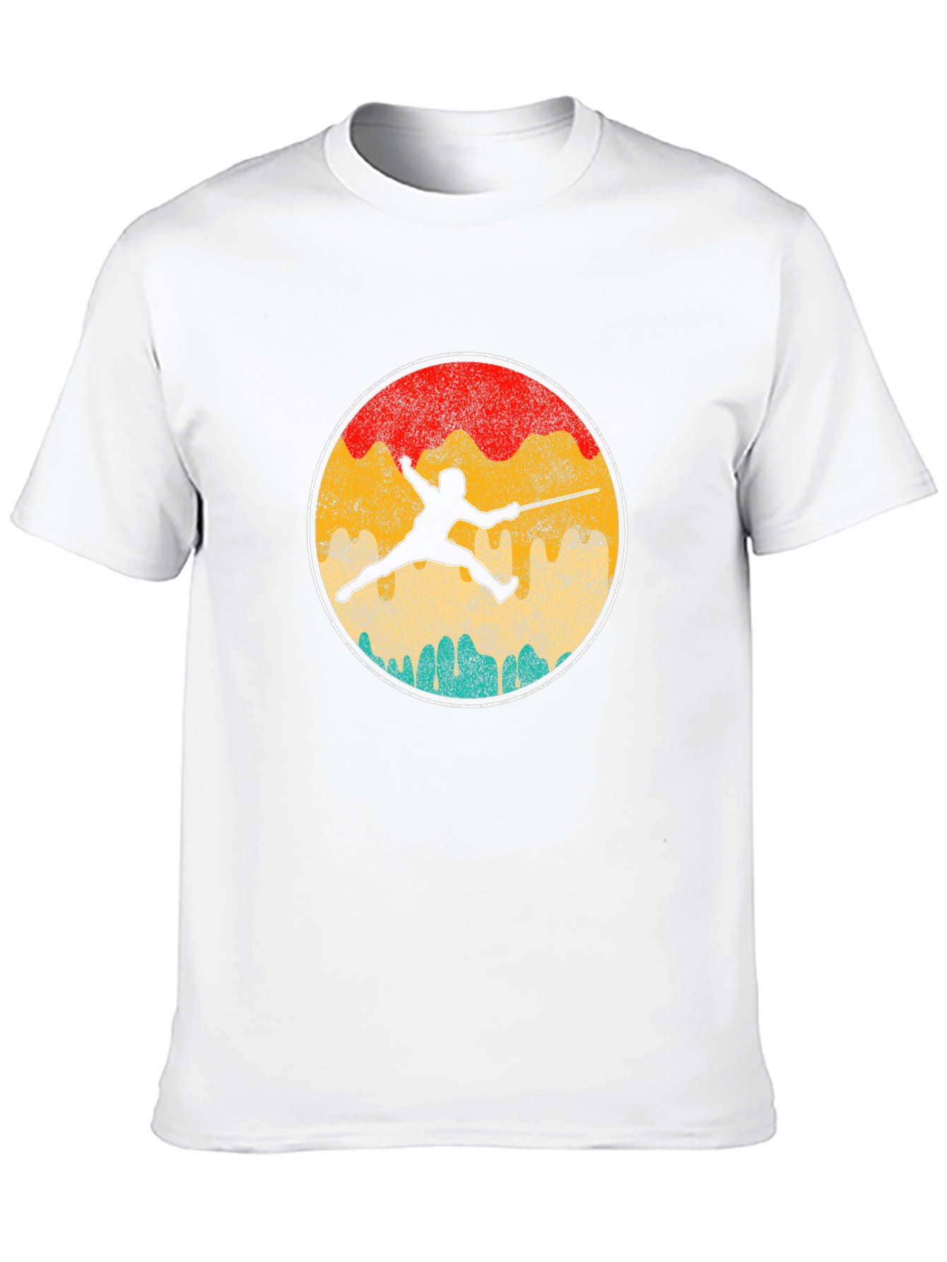 Fencing Silhouette Retro T-Shirt