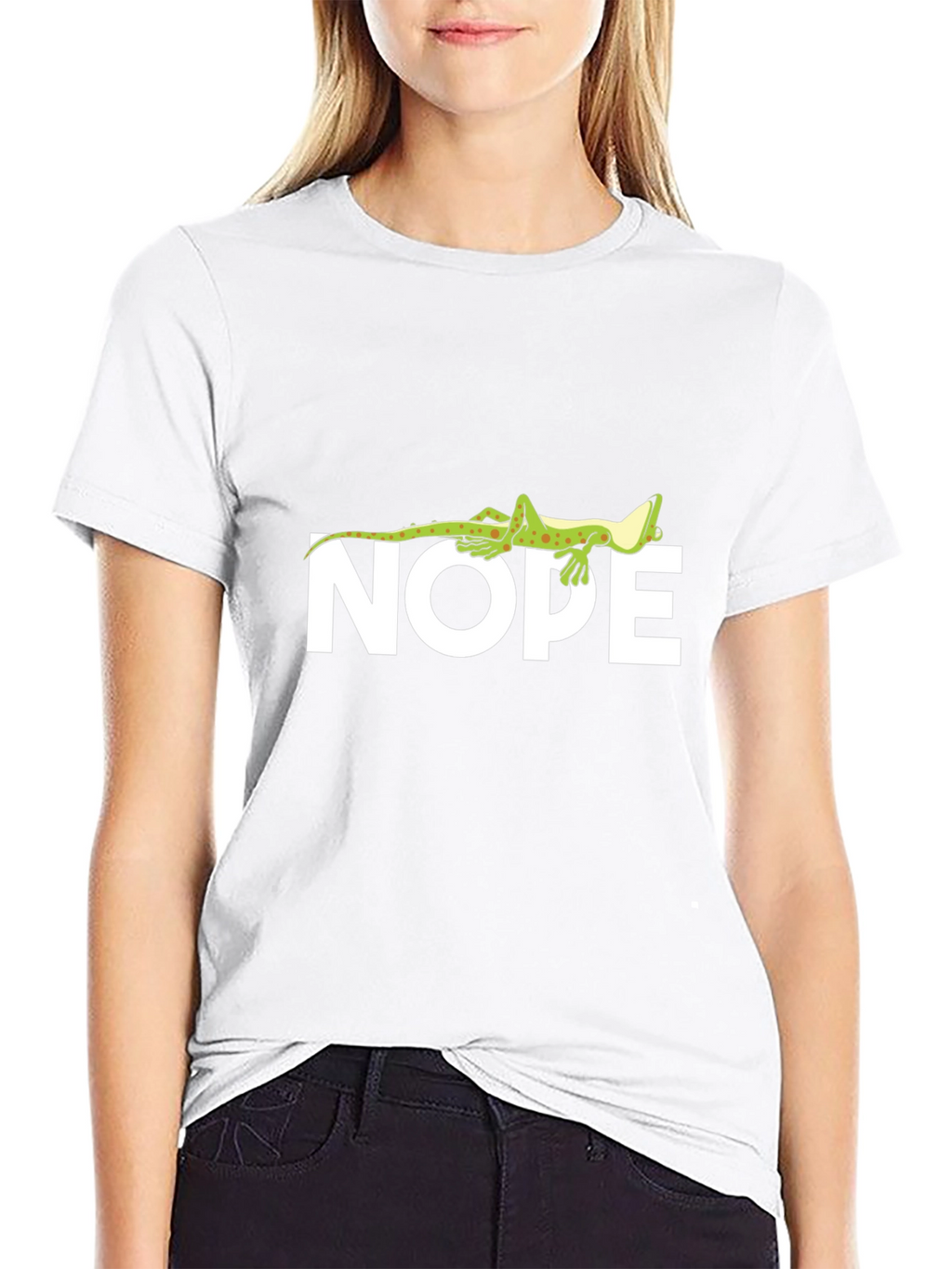 Nope Lizard T-Shirt - Comfy Black Tee