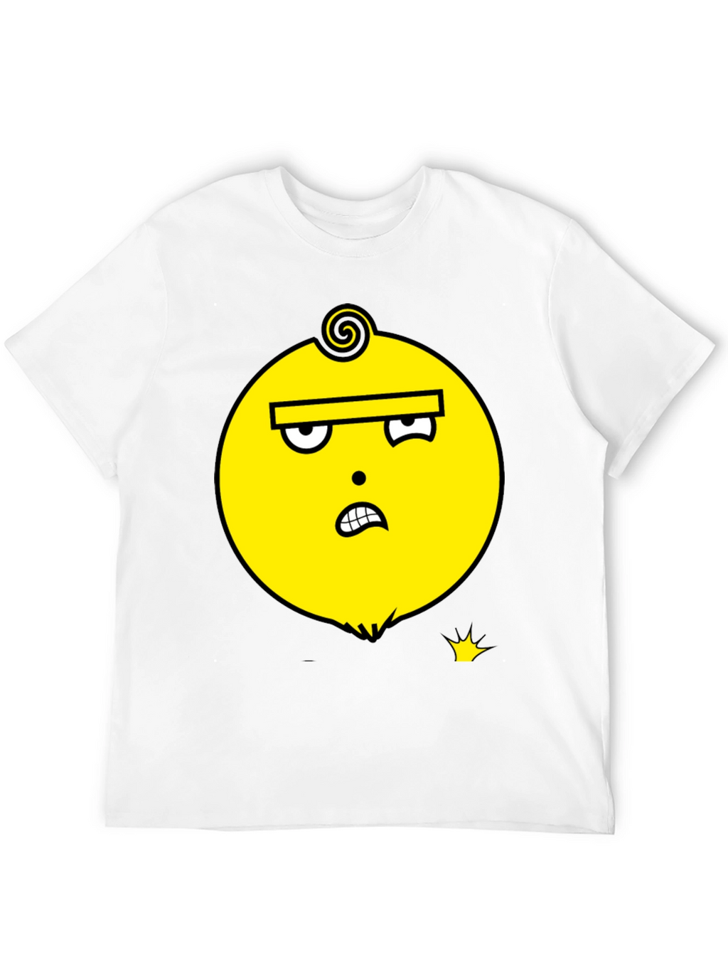Funky Yellow Face Graphic Black T-Shirt