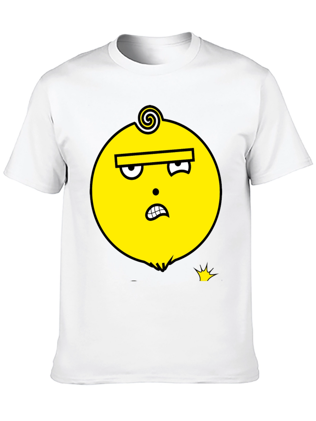 Funky Yellow Face Graphic Black T-Shirt