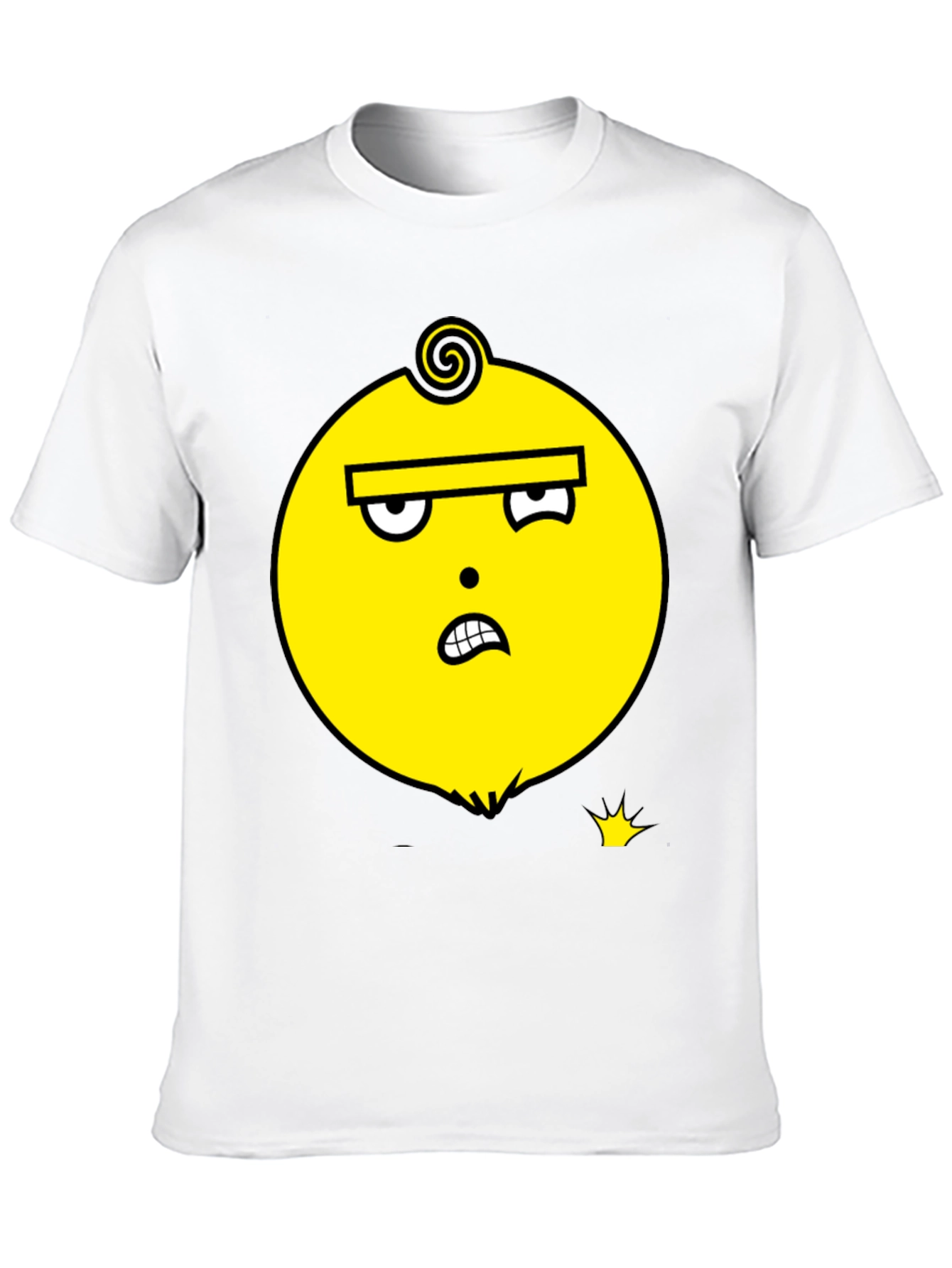 Funky Yellow Face Graphic Black T-Shirt