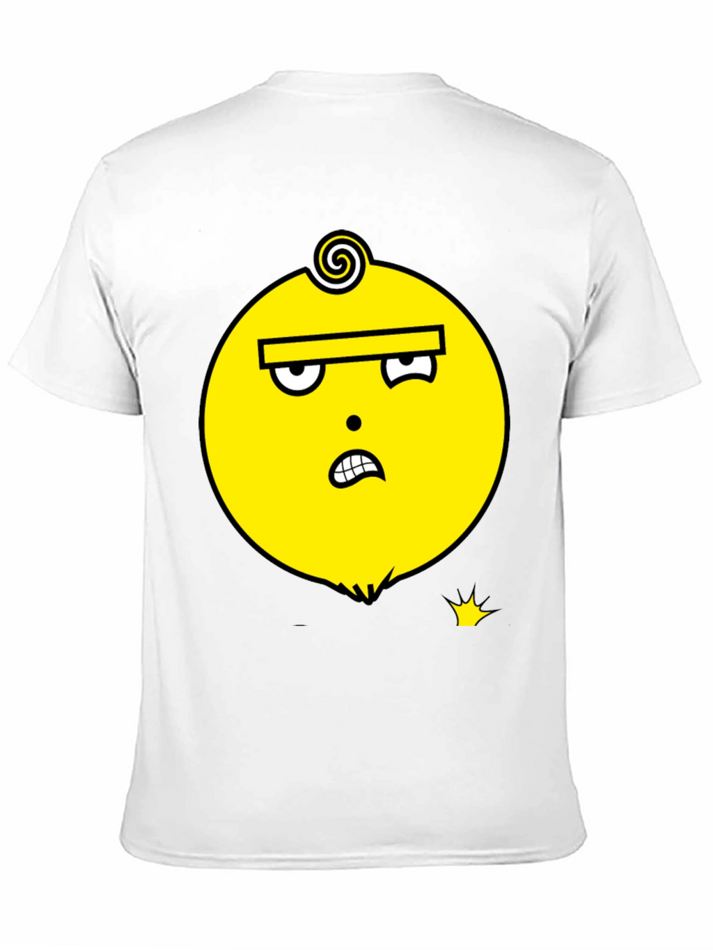 Funky Yellow Face Graphic Black T-Shirt