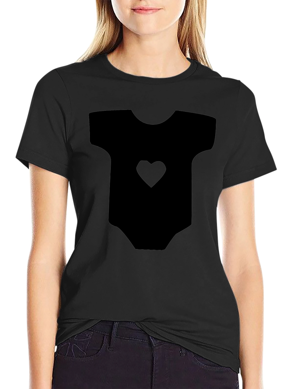 Cute Baby Bodysuit Heart Print Mens Tee