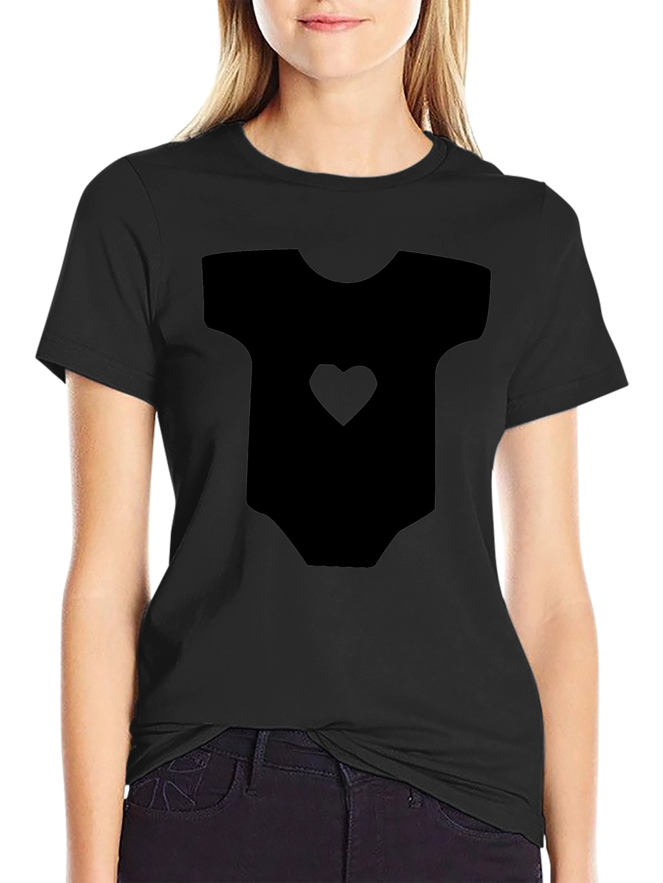 Cute Baby Bodysuit Heart Print Mens Tee