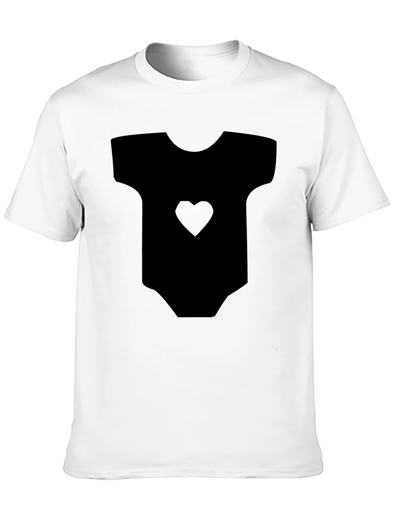 Cute Baby Bodysuit Heart Print Mens Tee