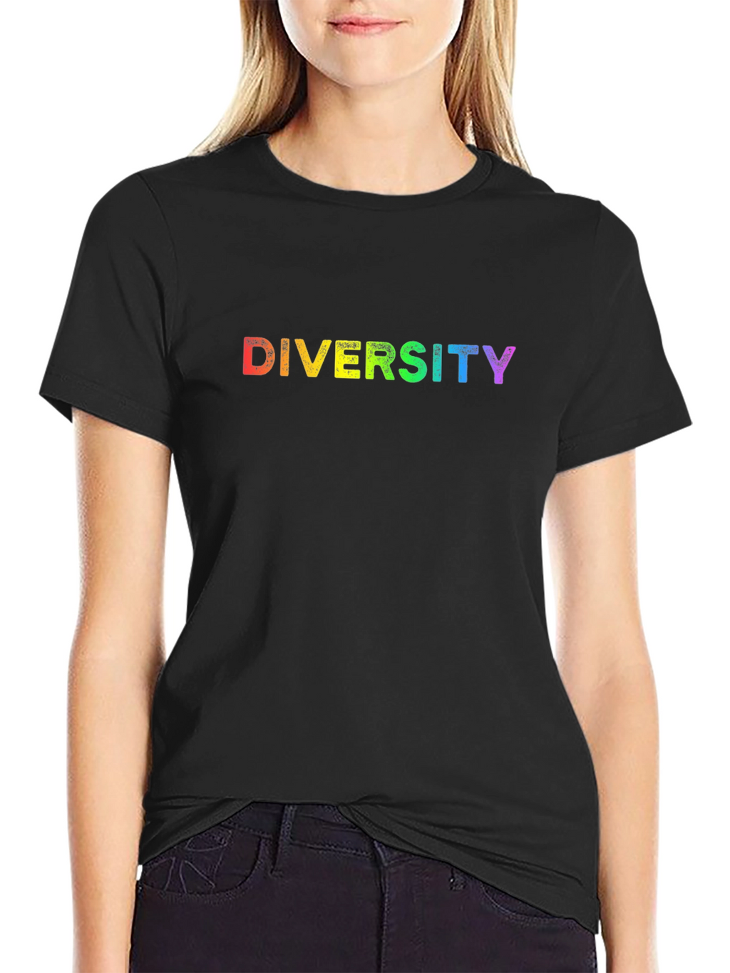 Diversity Rainbow T-Shirt - Black