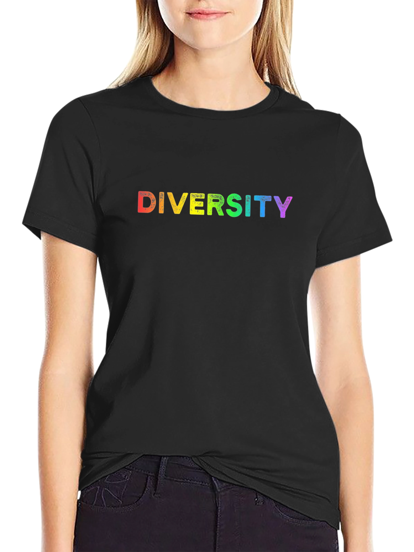 Diversity Rainbow T-Shirt - Black