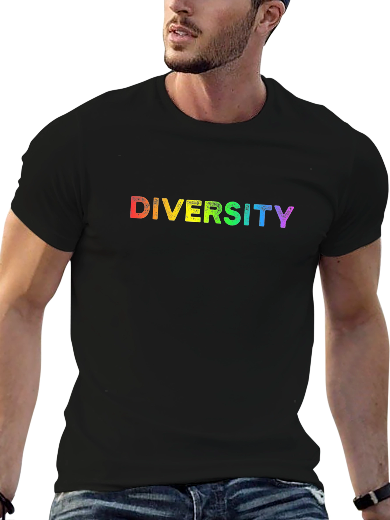 Diversity Rainbow T-Shirt - Black