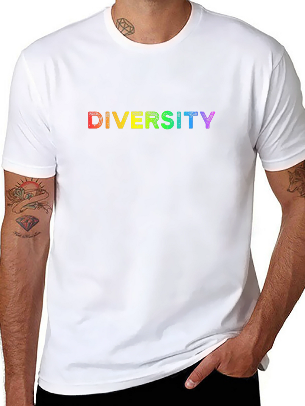 Diversity Rainbow T-Shirt - Black