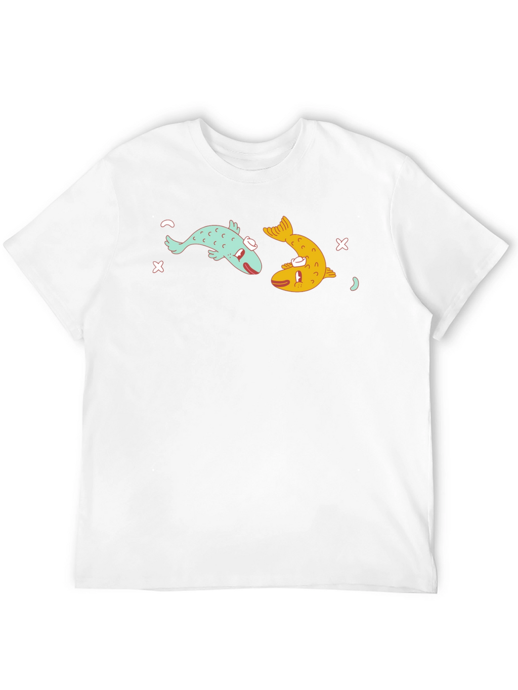 Funny Fish Graphic Black T-Shirt