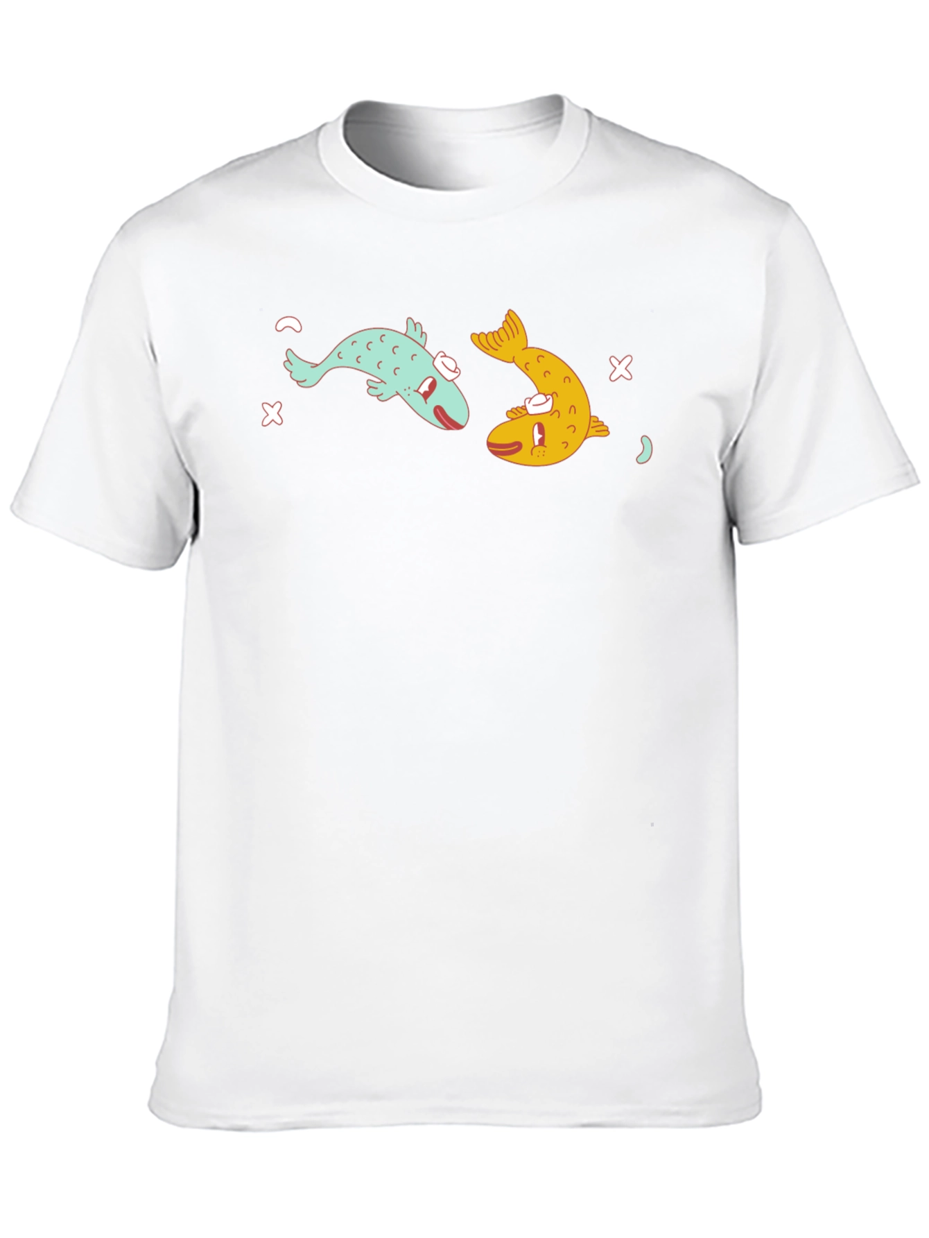 Funny Fish Graphic Black T-Shirt