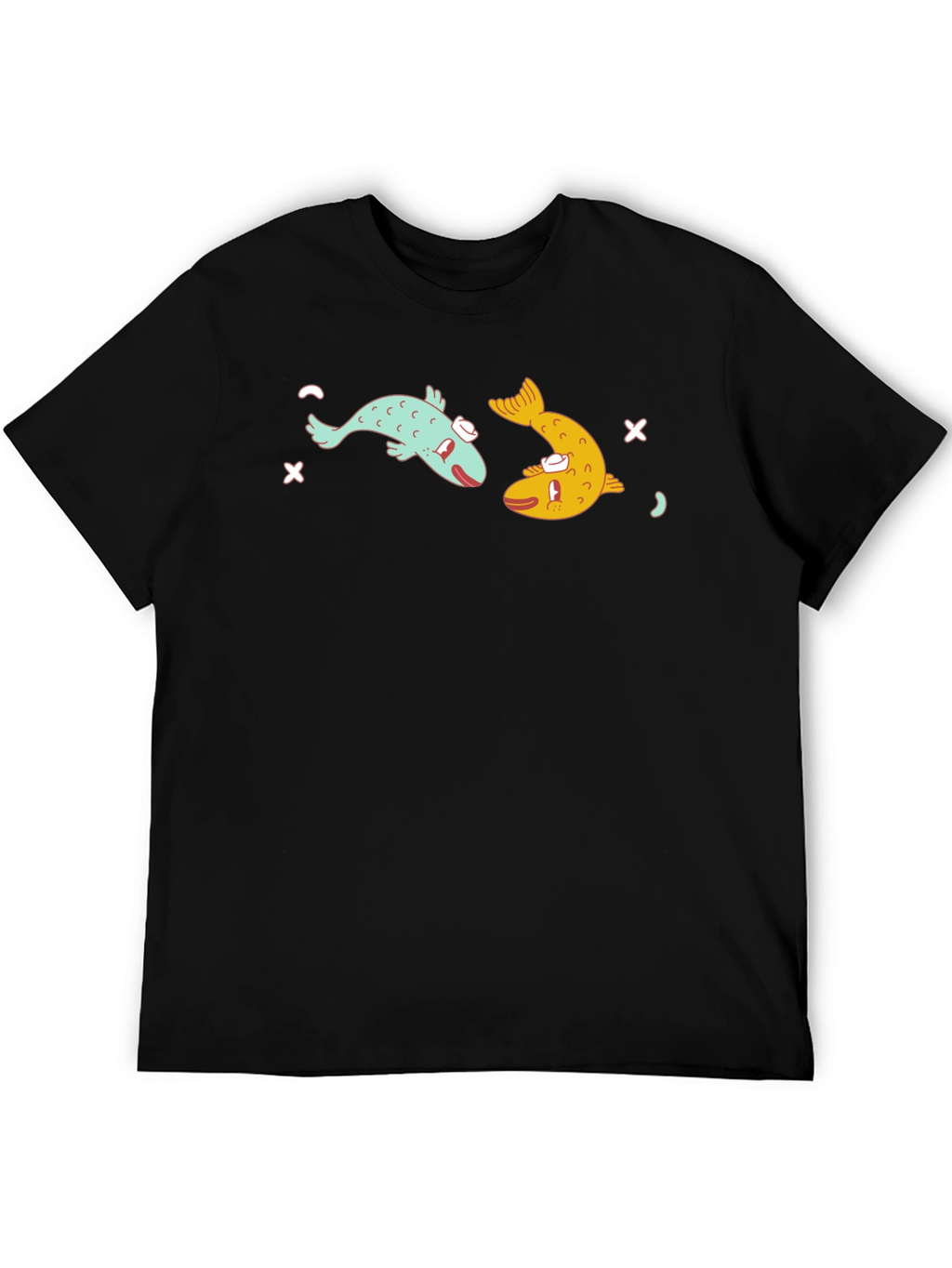 Funny Fish Graphic Black T-Shirt
