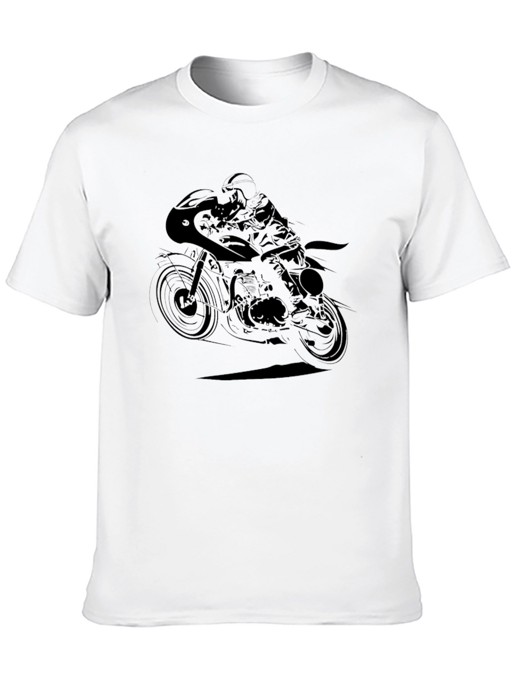 Motorcycle Rider Graphic Tee - Black