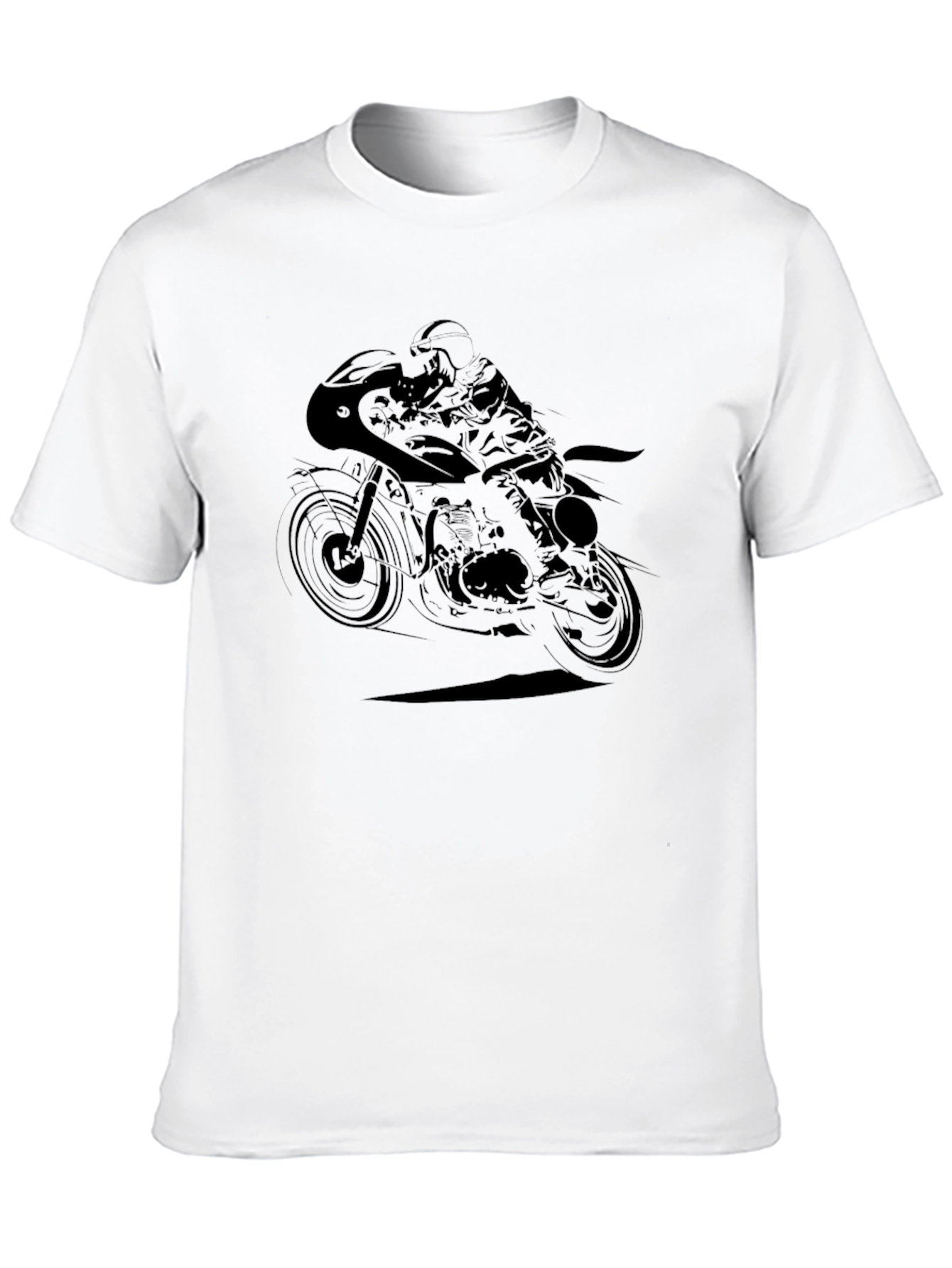 Motorcycle Rider Graphic Tee - Black