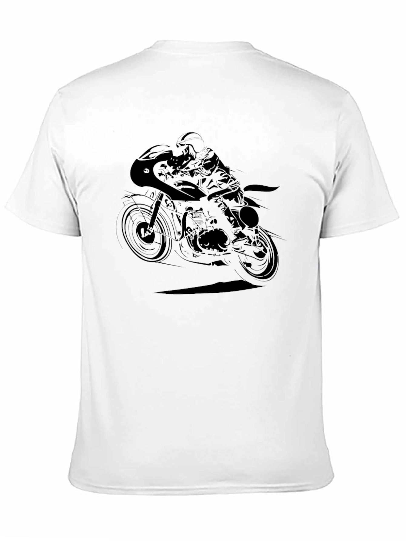 Motorcycle Rider Graphic Tee - Black