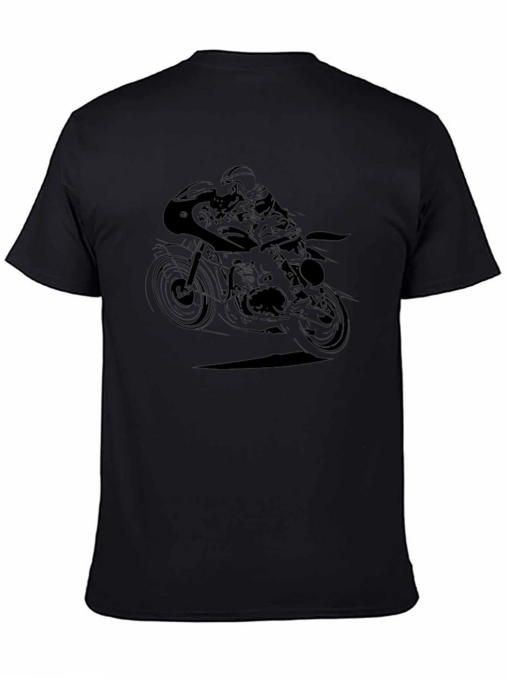 Motorcycle Rider Graphic Tee - Black