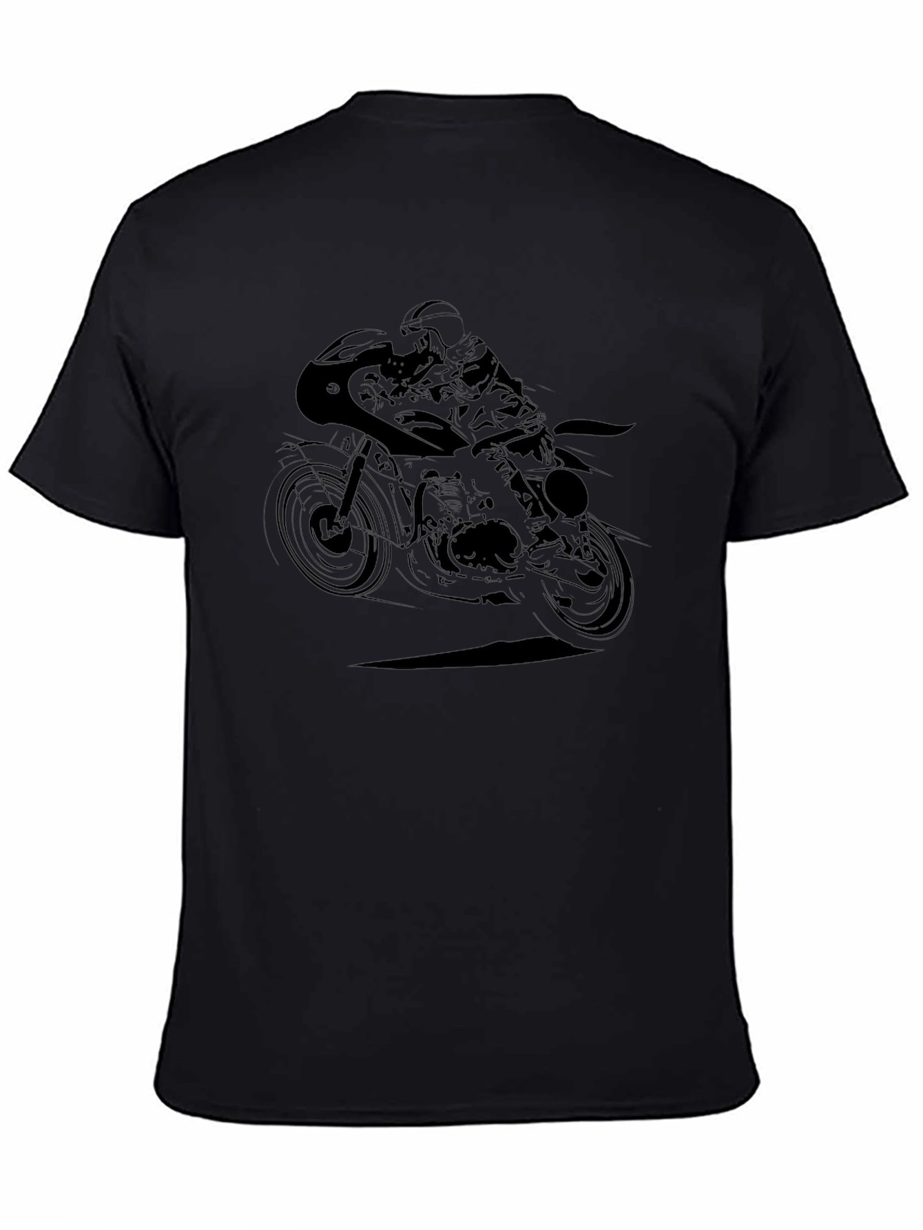 Motorcycle Rider Graphic Tee - Black