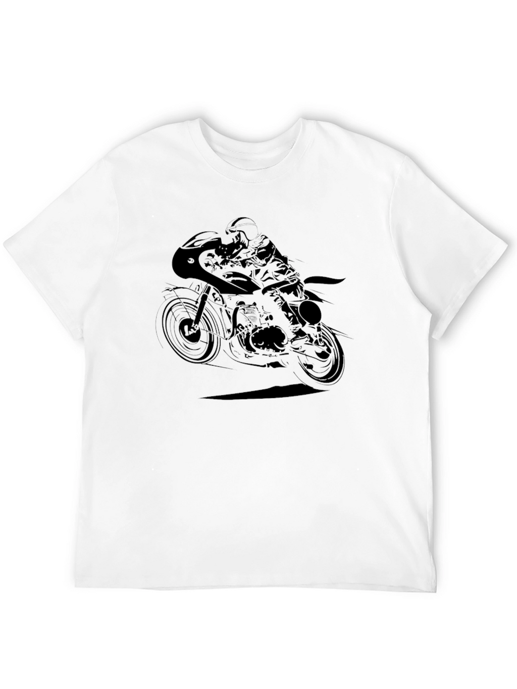 Motorcycle Rider Graphic Tee - Black