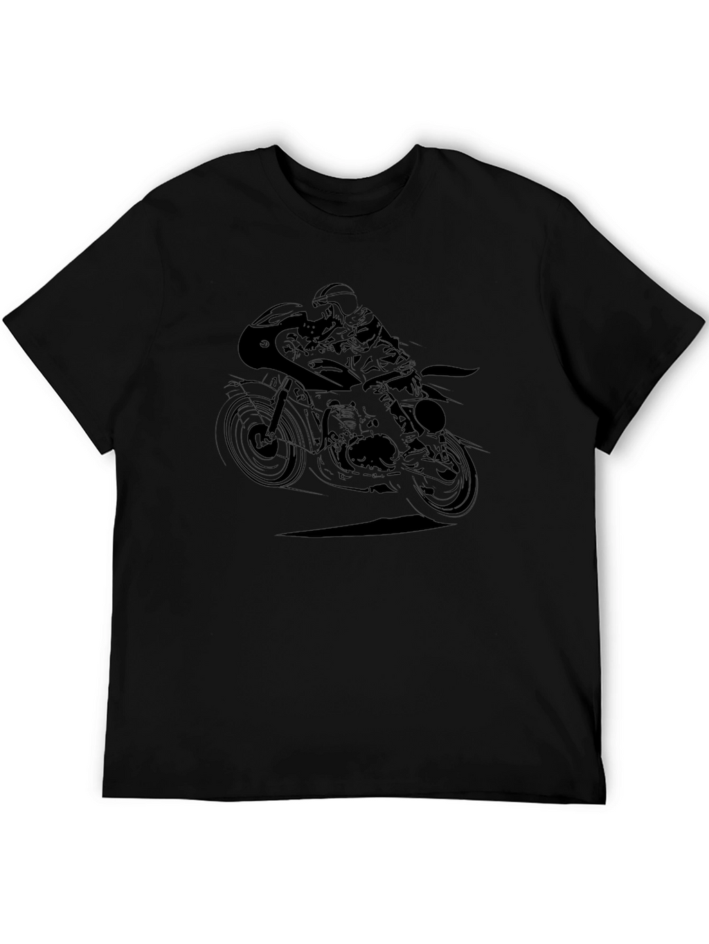 Motorcycle Rider Graphic Tee - Black
