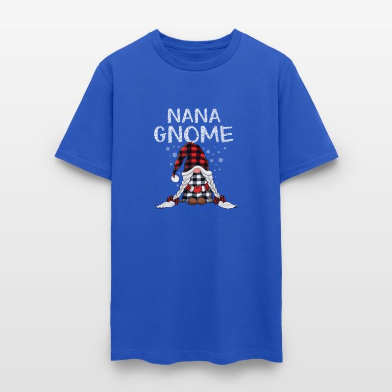 Nana Gnomes Check Red Plaid Pattern Gnome