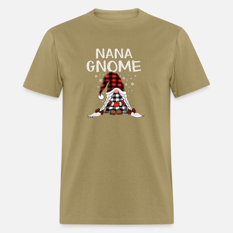 Nana Gnomes Check Red Plaid Pattern Gnome