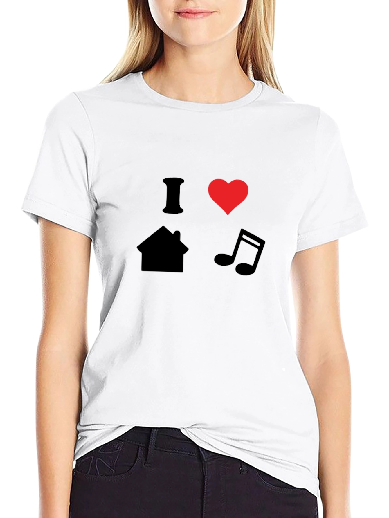 I Heart House Music T-Shirt - Black