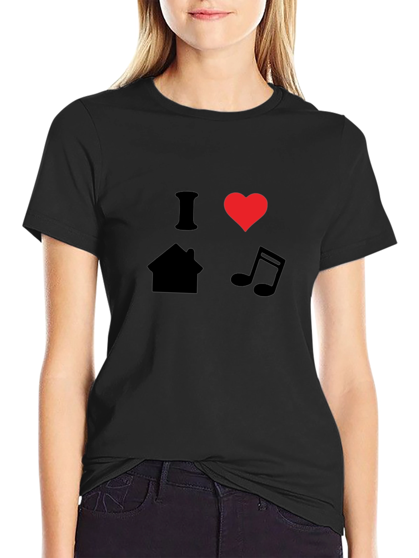 I Heart House Music T-Shirt - Black