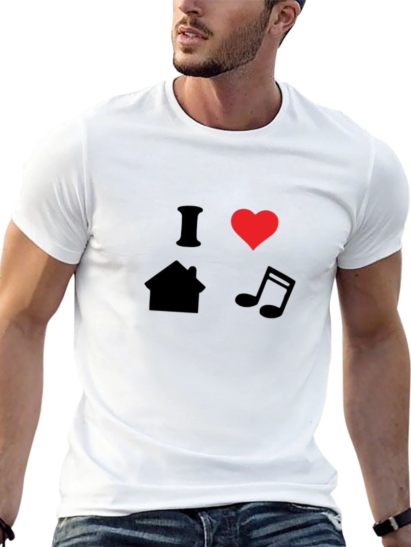 I Heart House Music T-Shirt - Black