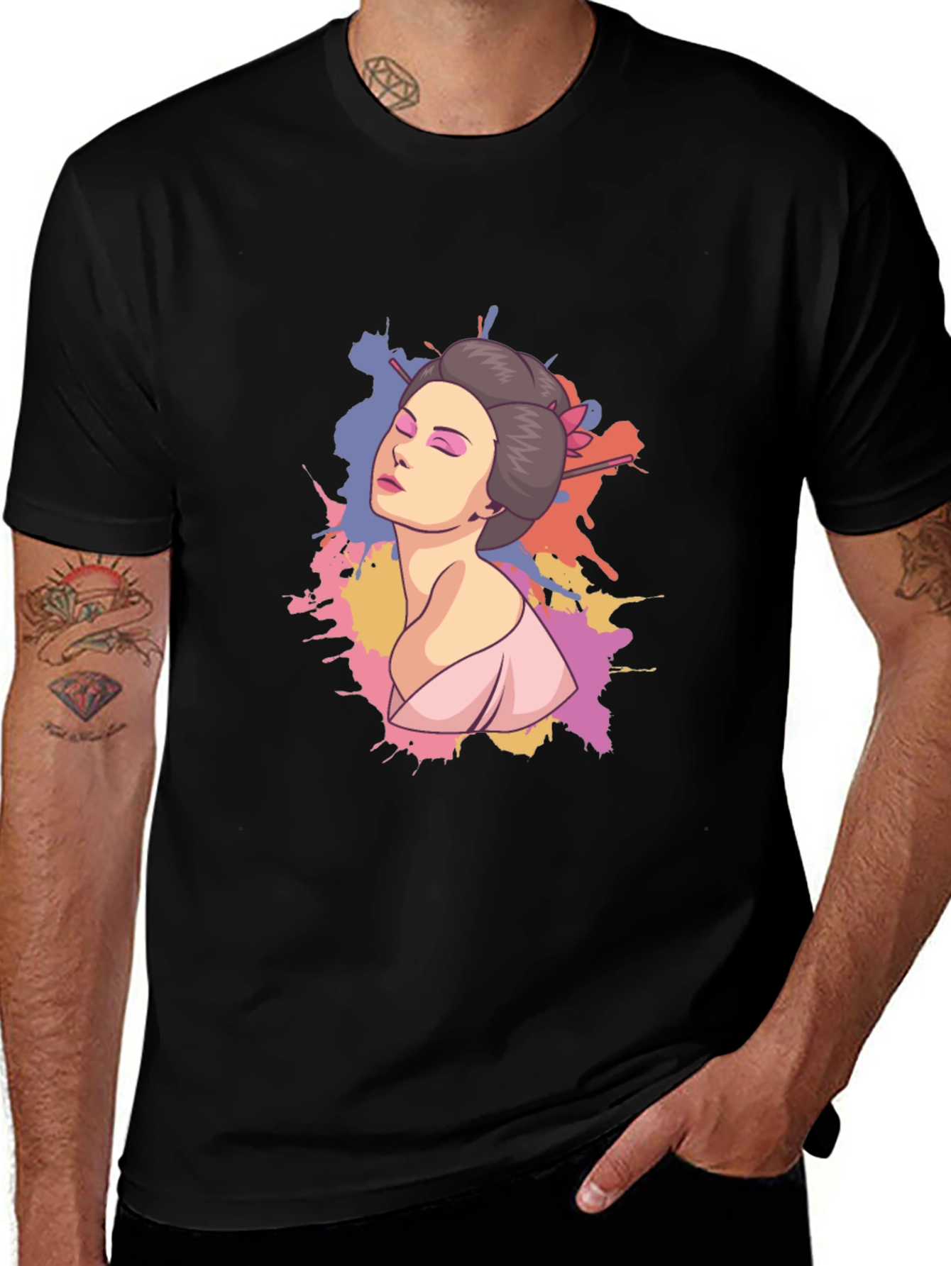 Geisha Graphic Black T-Shirt