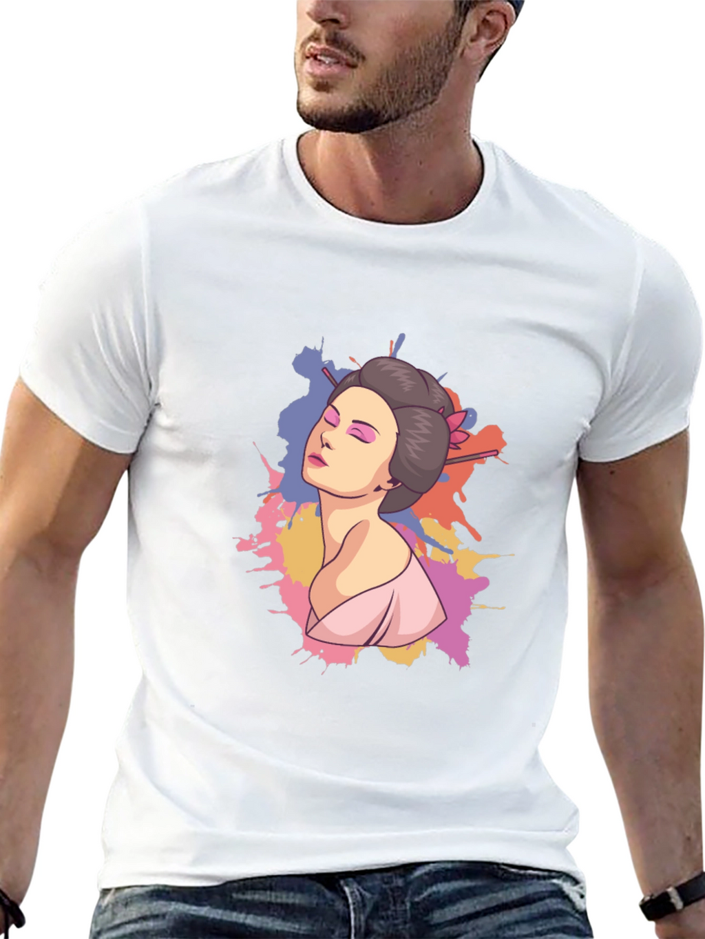 Geisha Graphic Black T-Shirt