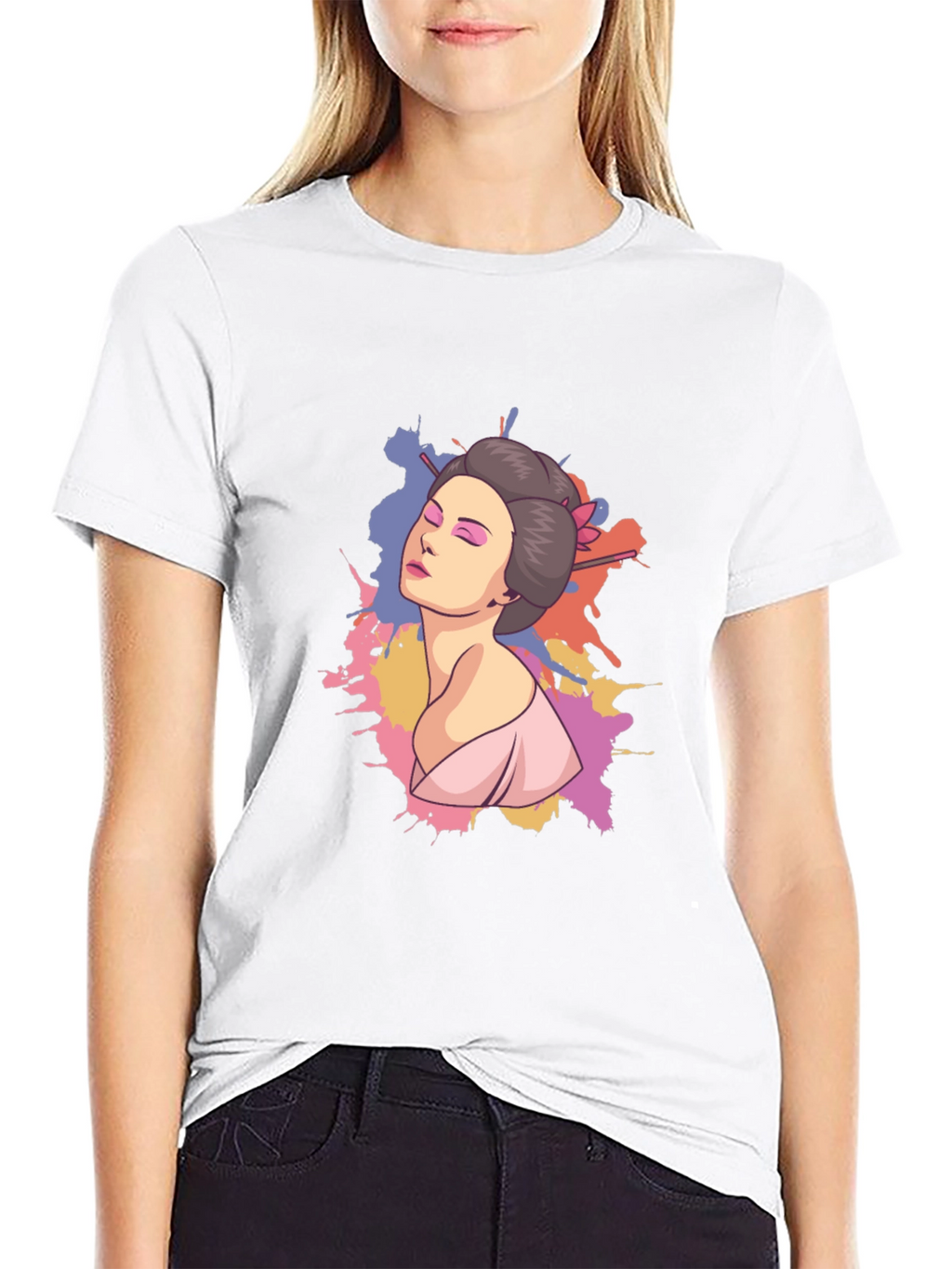 Geisha Graphic Black T-Shirt