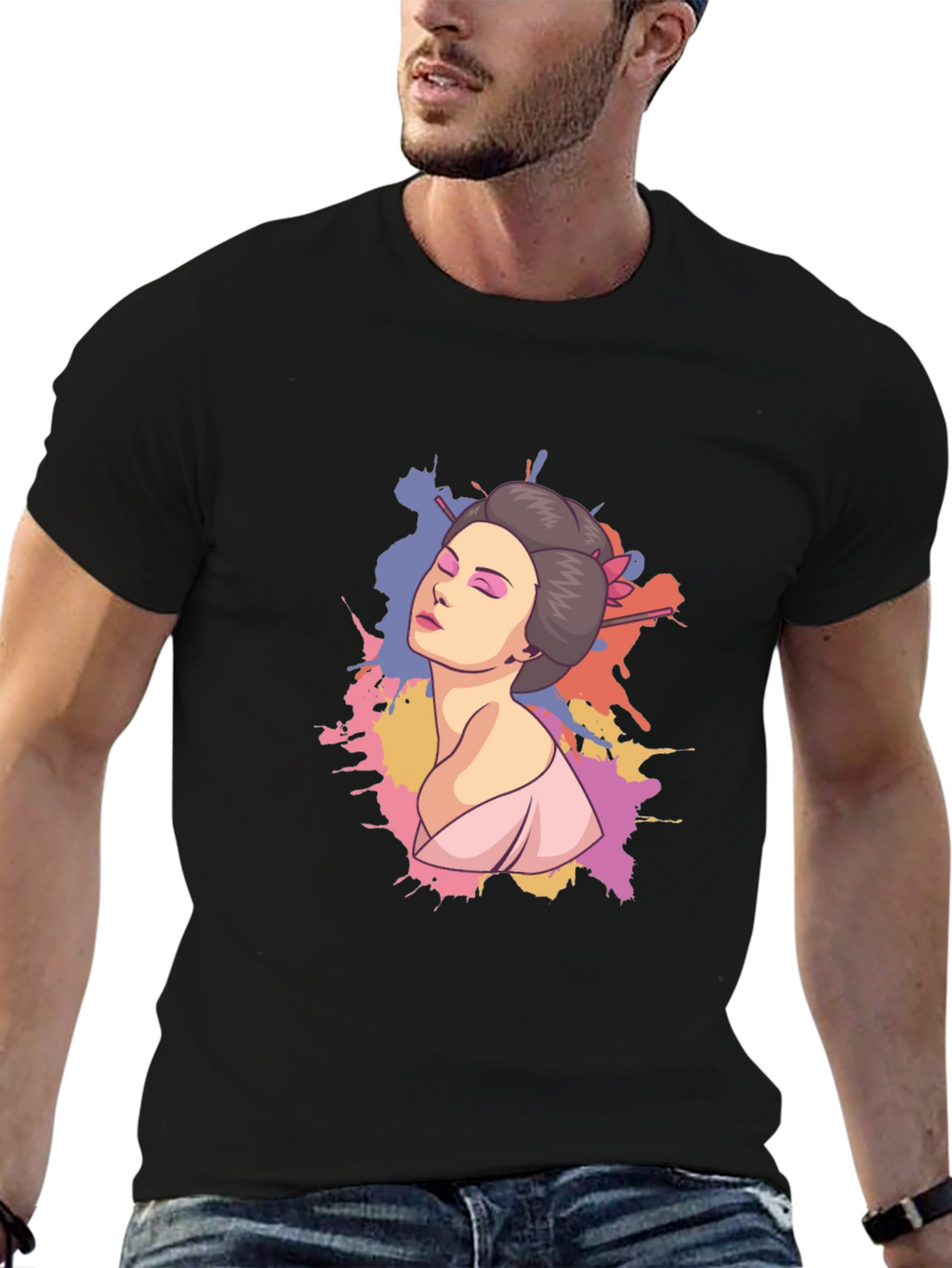 Geisha Graphic Black T-Shirt
